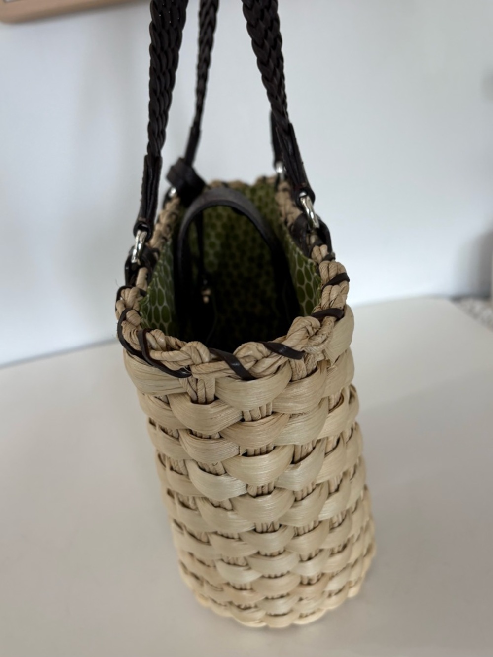 BRIGHTON Raffia Leather Floral Beach Tote Bag Coastal Vacay Natural Vacation EUC - Picture 5 of 16